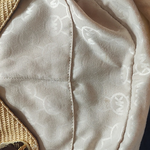 Michael Kors Woven Tan Shoulder Or Crossbody Bag - Picture 4 of 10